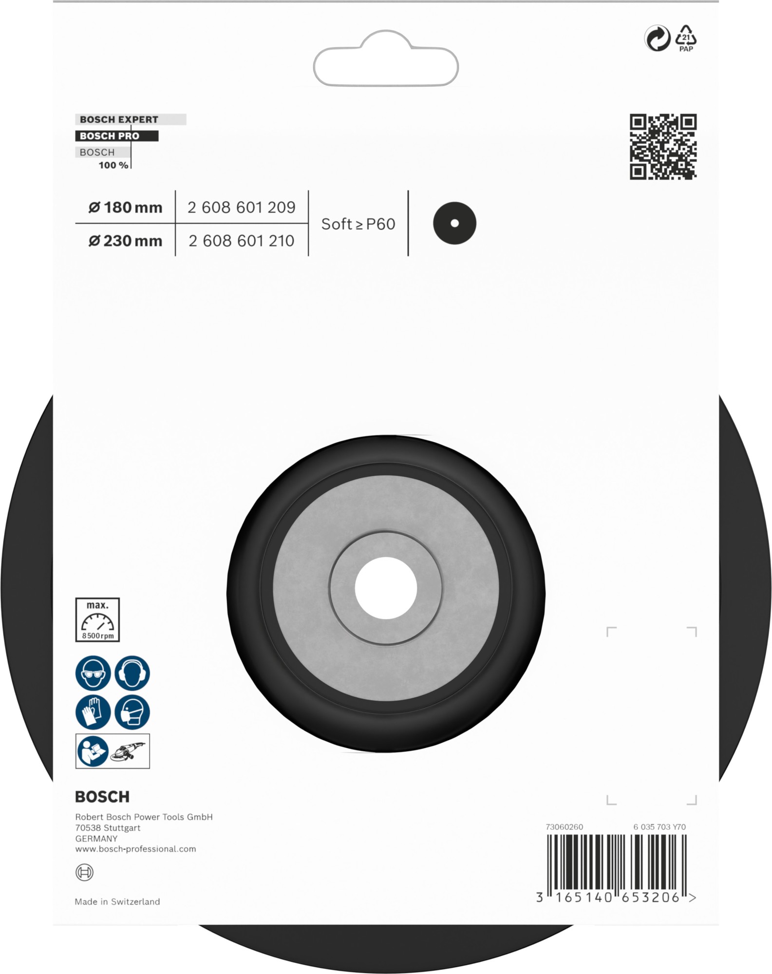 Plato de soporte blando PRO, 180 mm, M14
