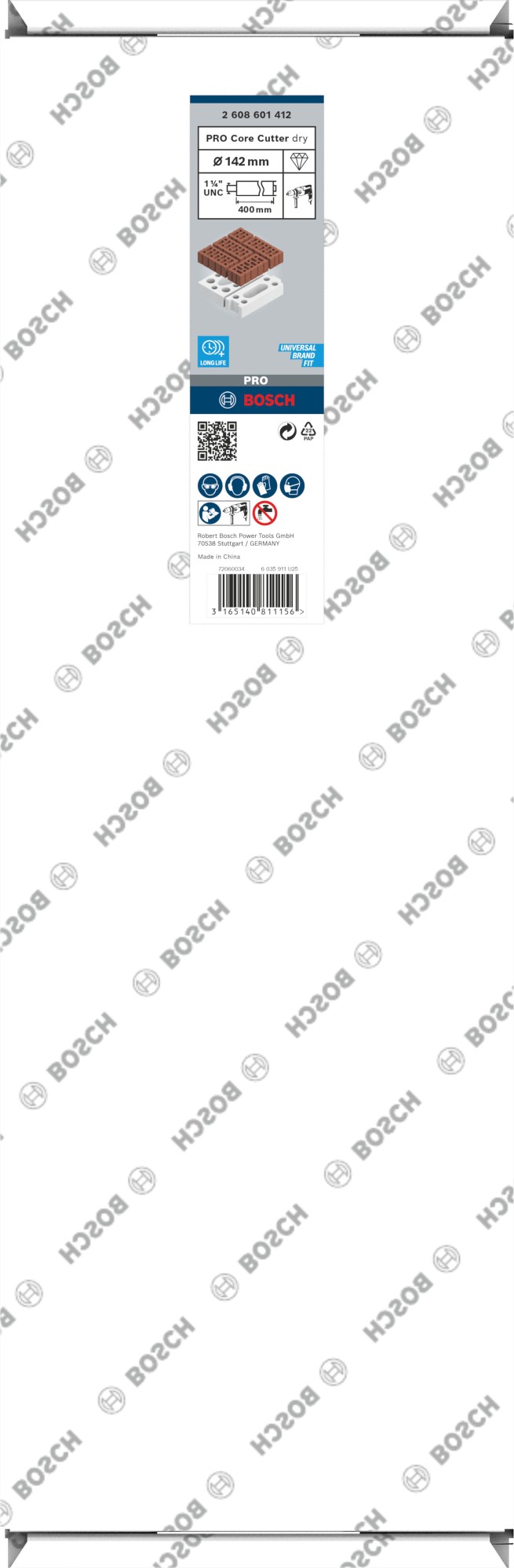 PRO Core Cutter dry, 142 x 400 mm, 1 1/4" UNC