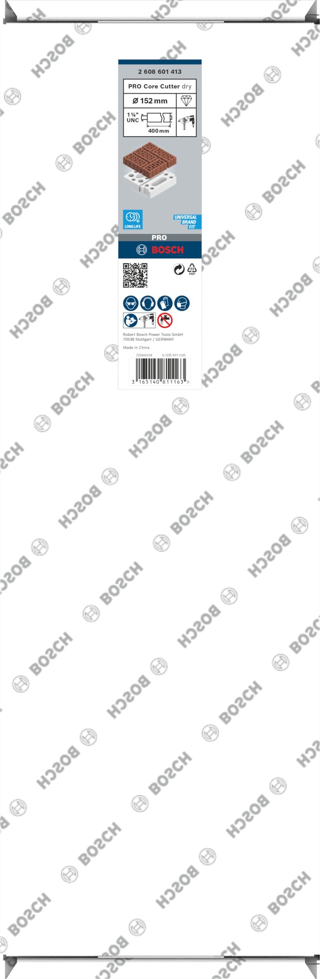 PRO Core Cutter dry, 152 x 400 mm, 1 1/4" UNC