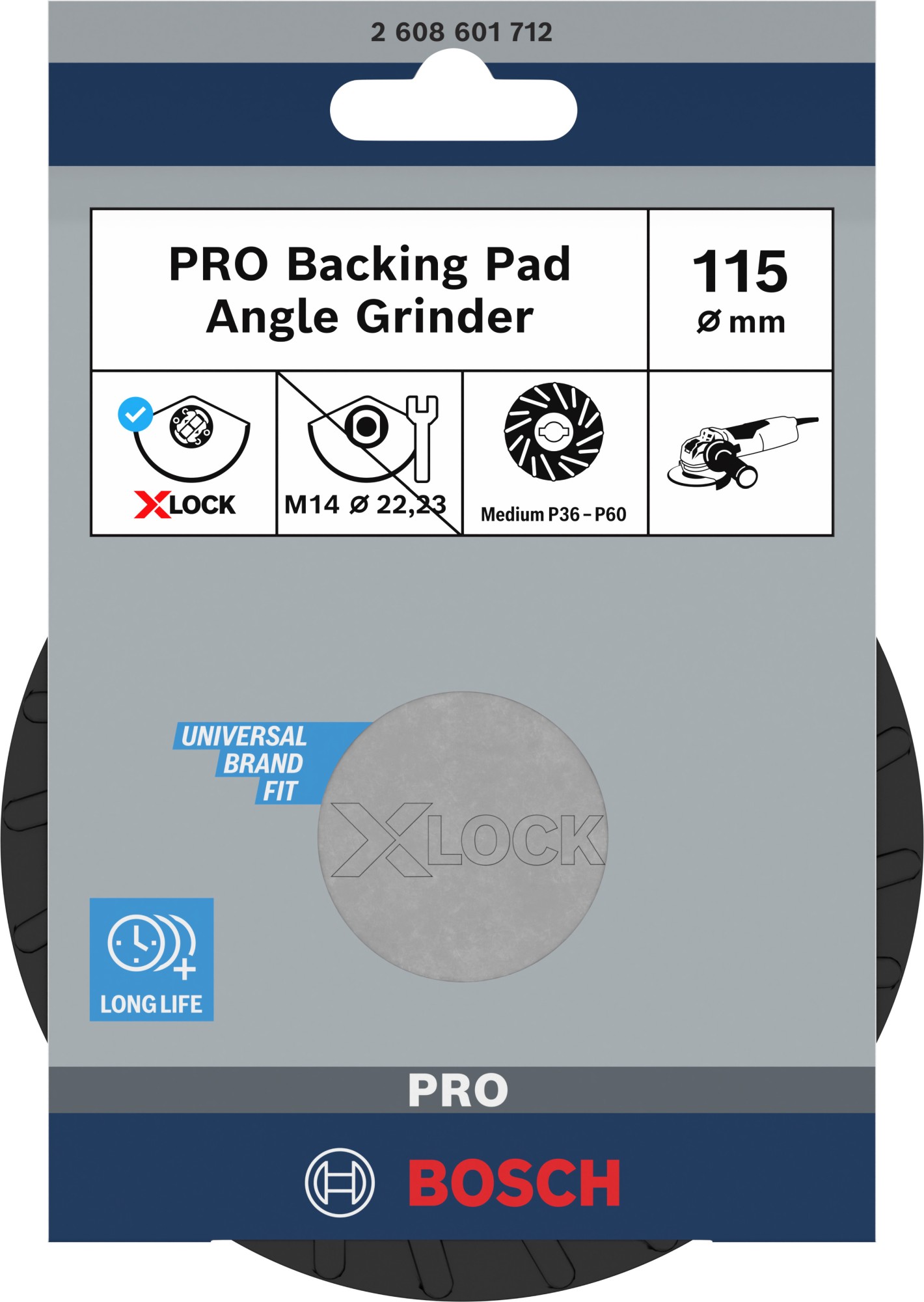 Plato de soporte medio PRO, 115 mm, X-Lock