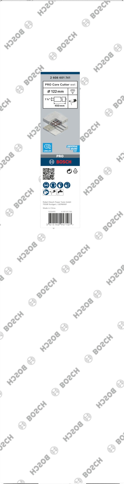 PRO Core Cutter wet, 122 x 450 mm, 1 1/4" UNC