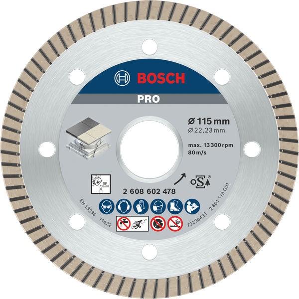 PRO Ceramic Diamond Disc, 115 x 22.23 mm. 115 x 22,23 x 1,4 x 7 mm