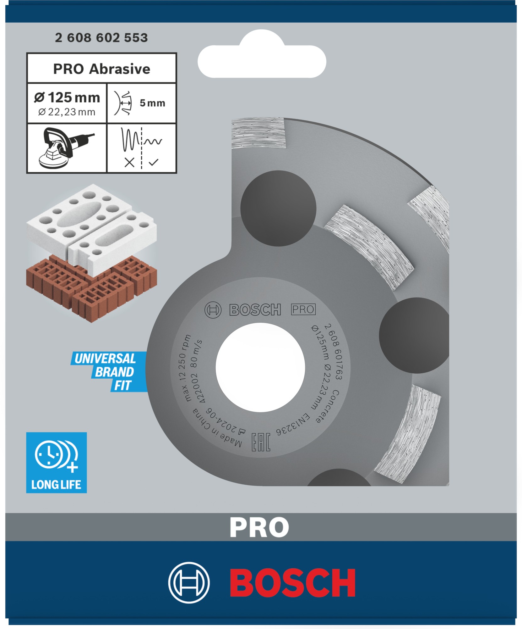 Vaso de desbaste PRO Abrasive, 50 x 125 mm, 22,23 mm