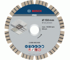 Disco de corte con diamante PRO Concrete para amoladoras grandes, diámetro interior de 22,23 mm