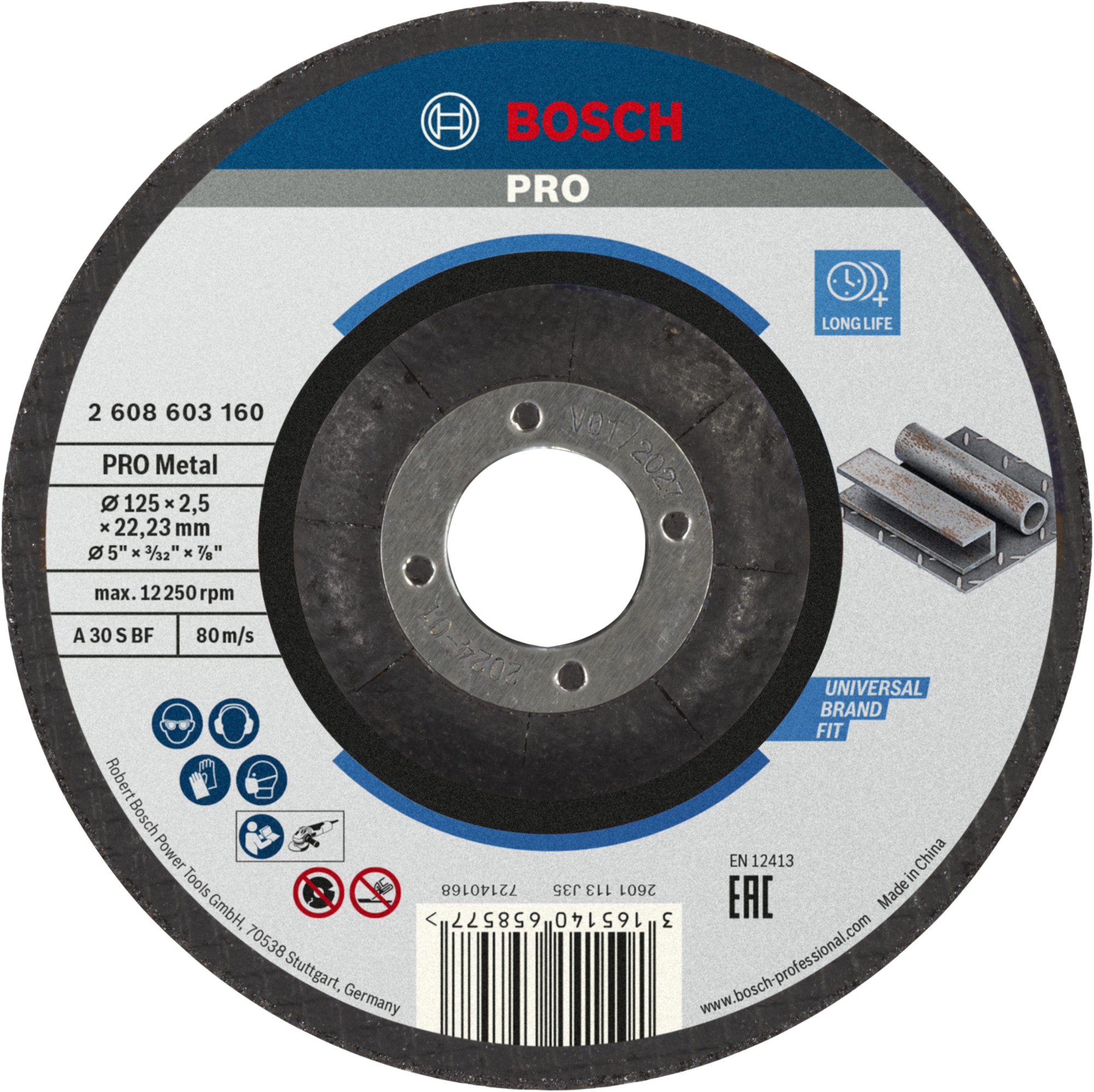 Disco de corte abrasivo PRO Metal, 125 x 2,5 x 22,23 mm