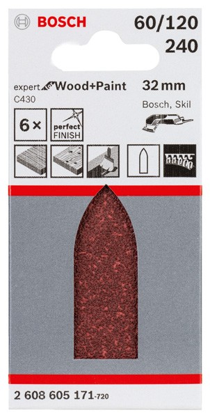 Hojas de lija C430, paquete de 6 unidades