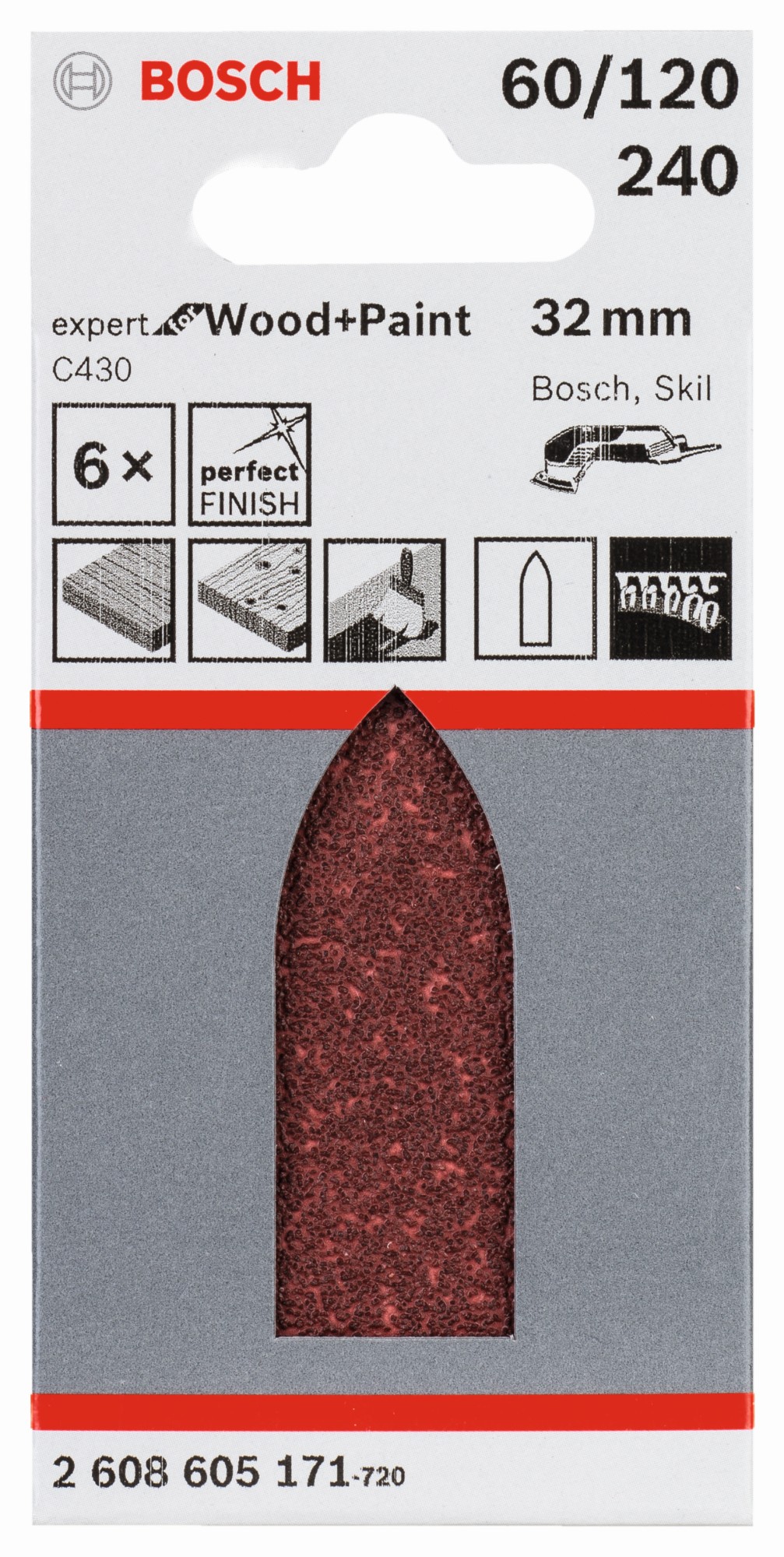 Hojas de lija C430, paquete de 6 unidades