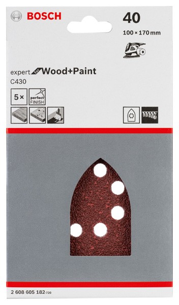 Estuche de 5 hojas de lija C430