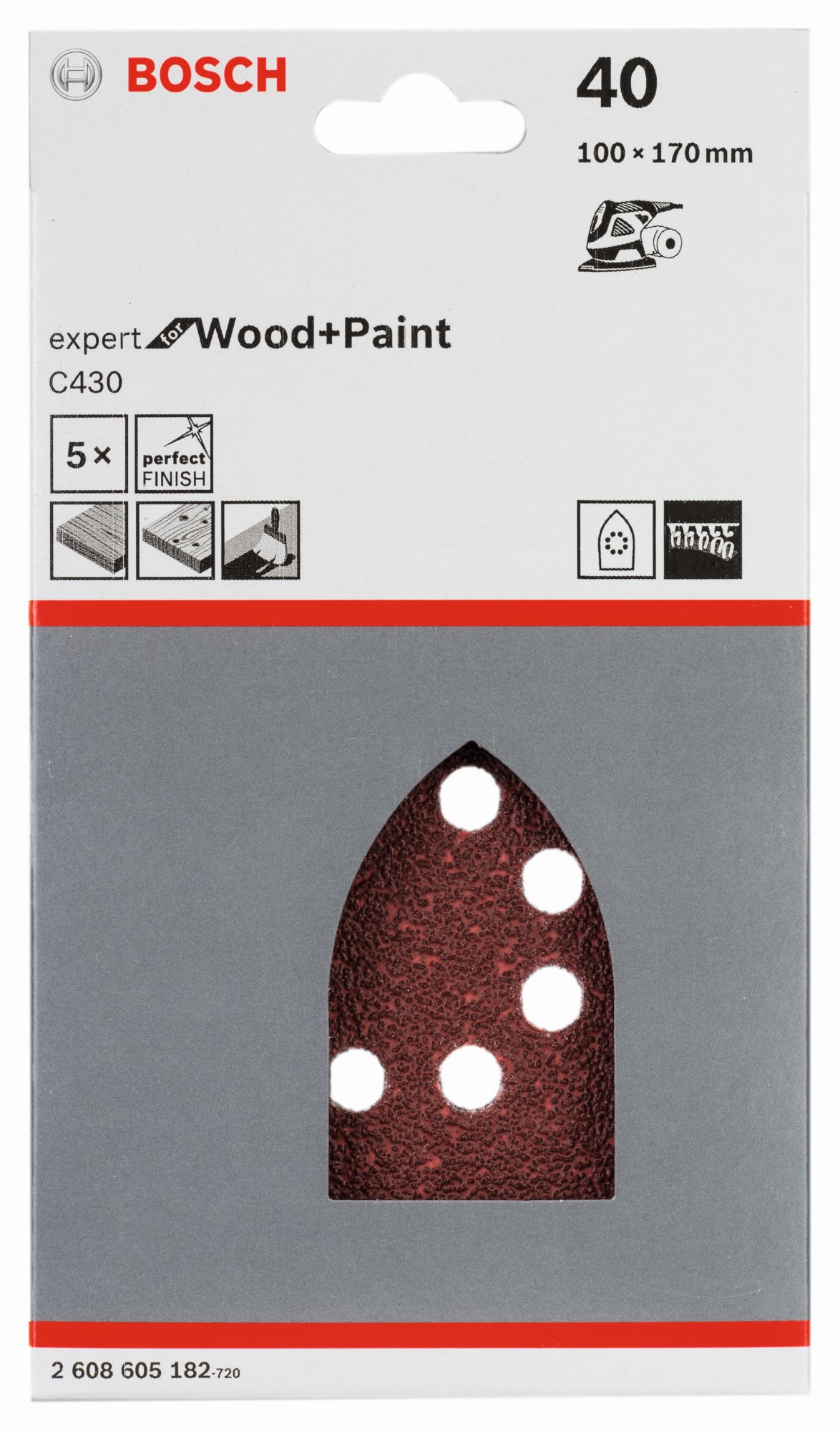 Estuche de 5 hojas de lija C430