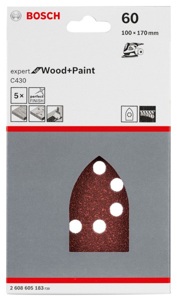 Estuche de 5 hojas de lija C430