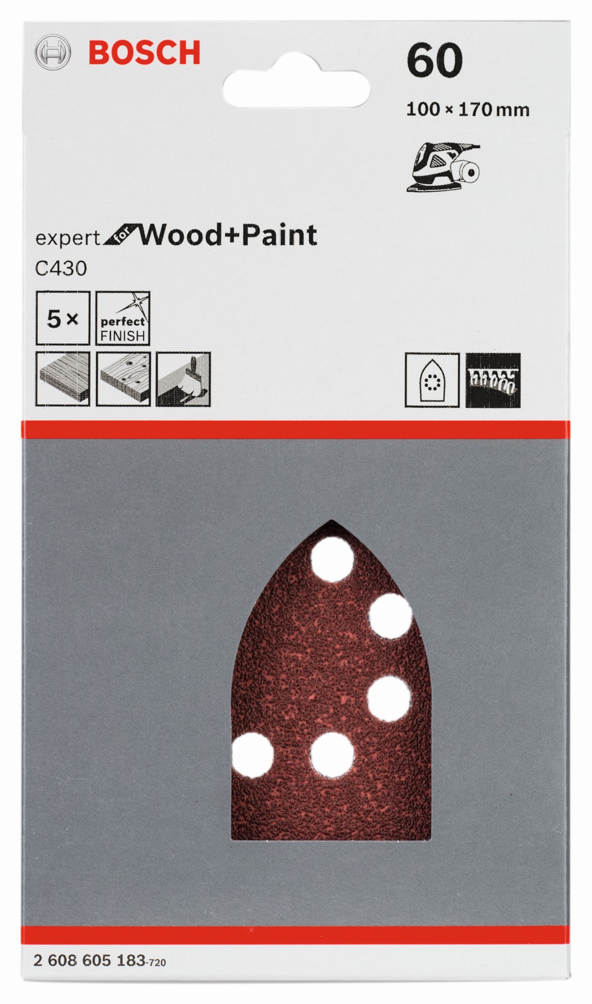 Estuche de 5 hojas de lija C430