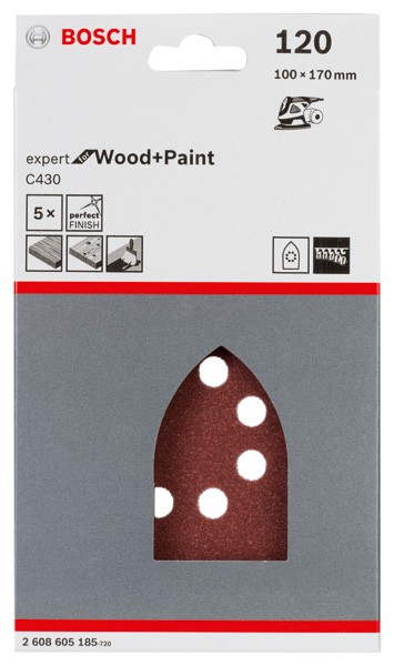 Estuche de 5 hojas de lija C430