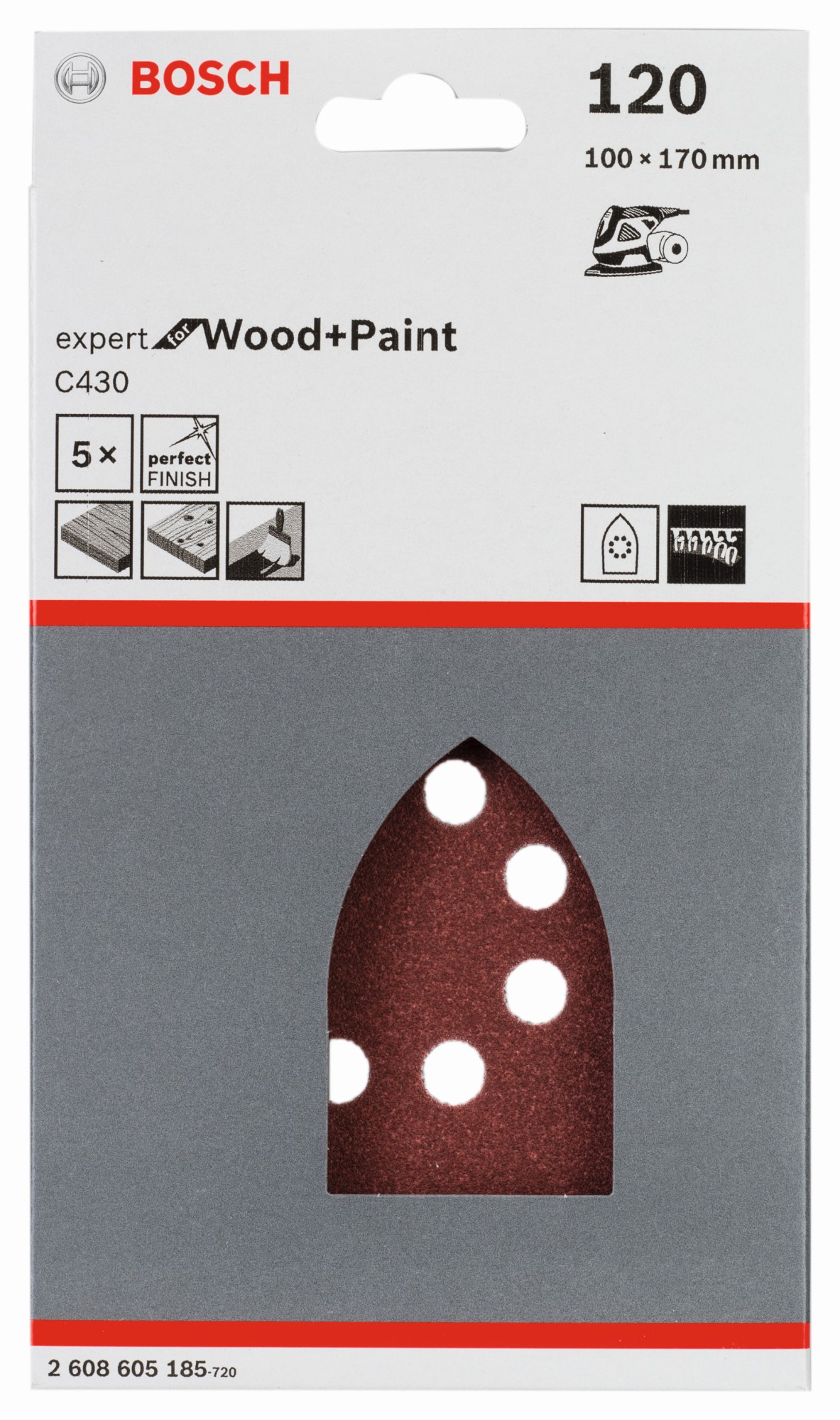 Estuche de 5 hojas de lija C430