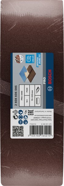 Banda de lija PRO X440, 75 x 533 mm, G220, 10 unidades