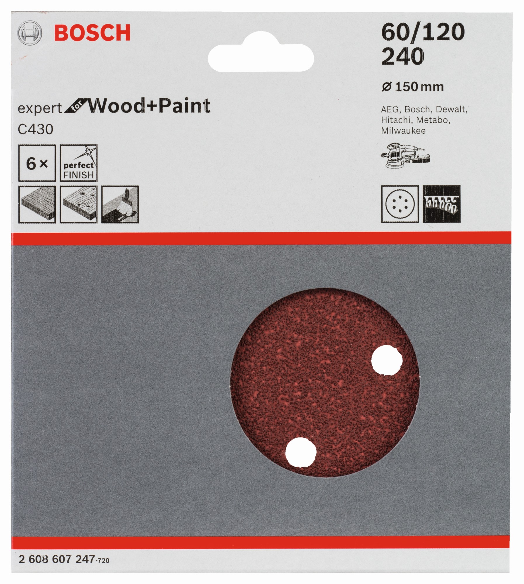 Hojas de lija C430, paquete de 6 unidades