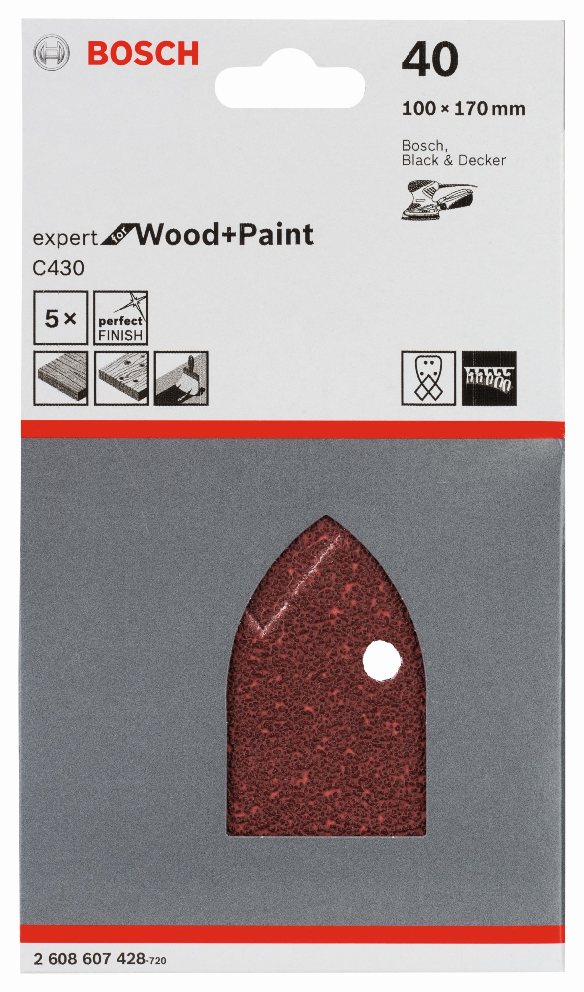 Estuche de 5 hojas de lija C430