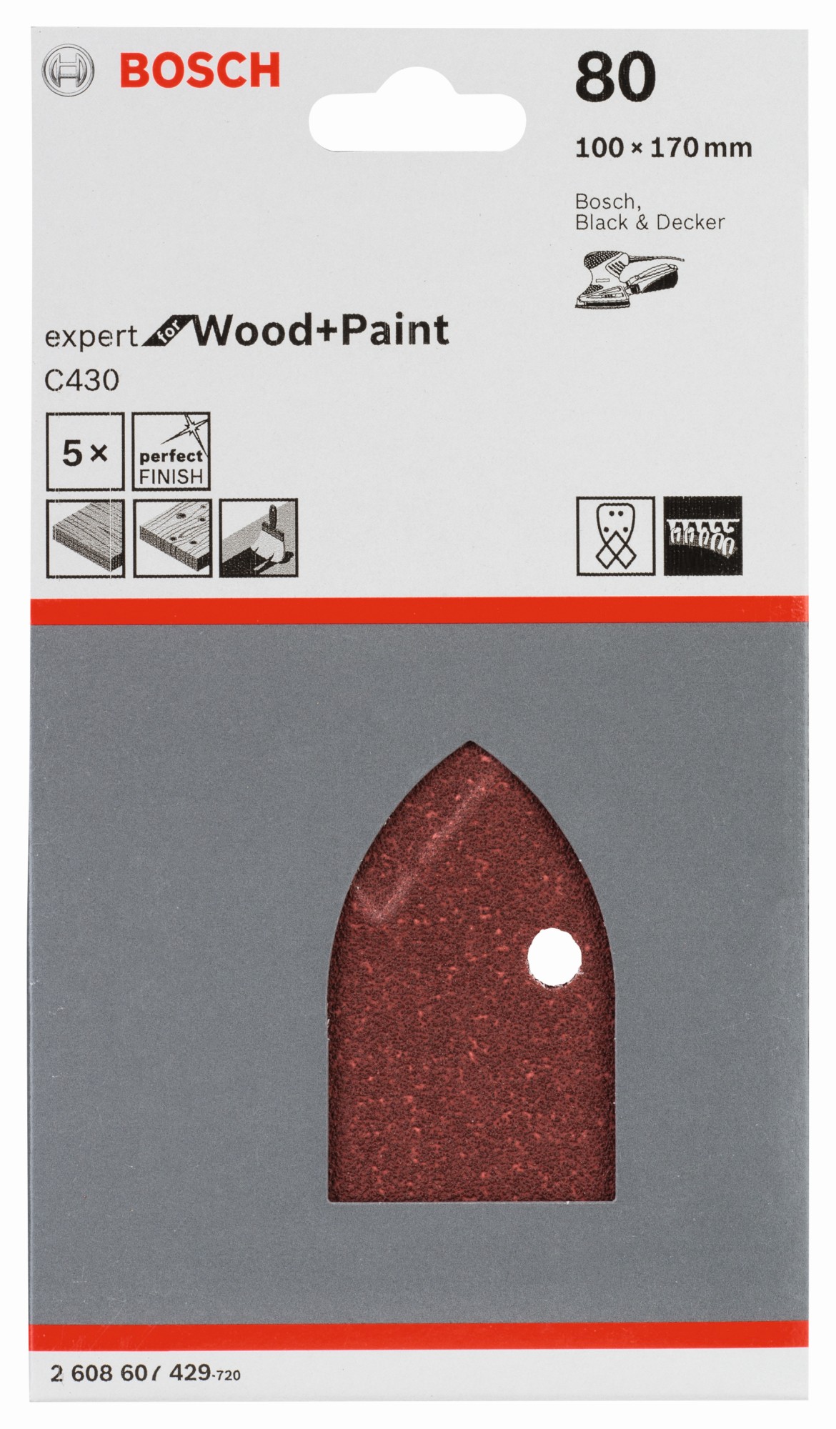 Estuche de 5 hojas de lija C430