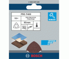 PRO F460 Sanding Sheet, 93 x 93 mm, G60, G80, G120, G180, G240, 10 pcs. 93x93 mm; 60; 80; 120; 180; 240