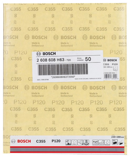 Hoja de lija C355. 230 x 280 mm, 120