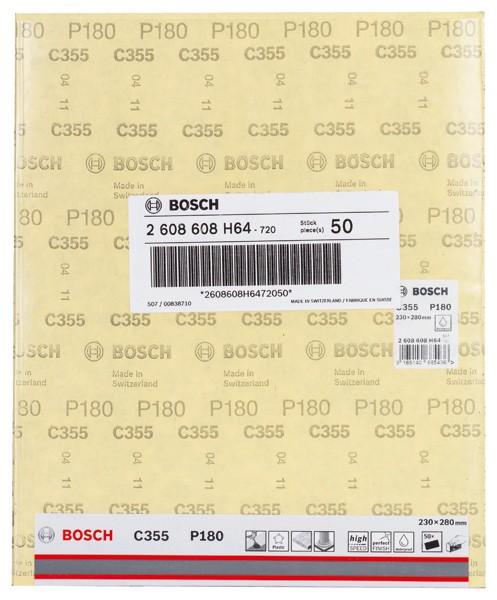 Hoja de lija C355. 230 x 280 mm, 180