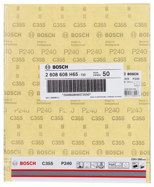 Hoja de lija C355. 230 x 280 mm, 240