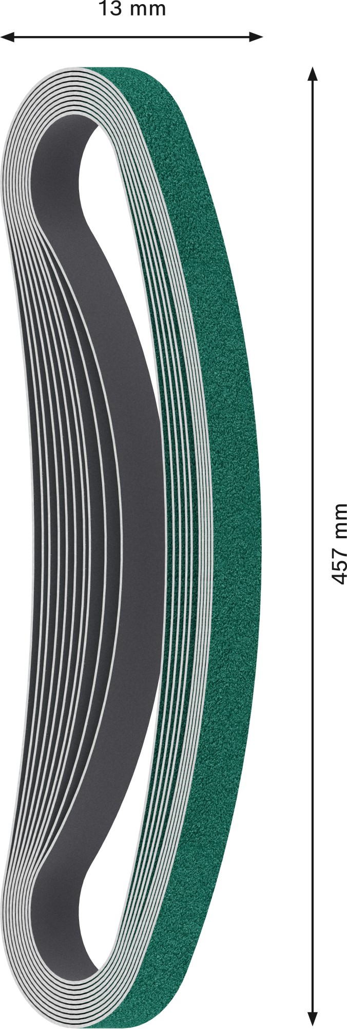 Banda de lija PRO Y580, 13 x 457 mm, G80, 10 unidades