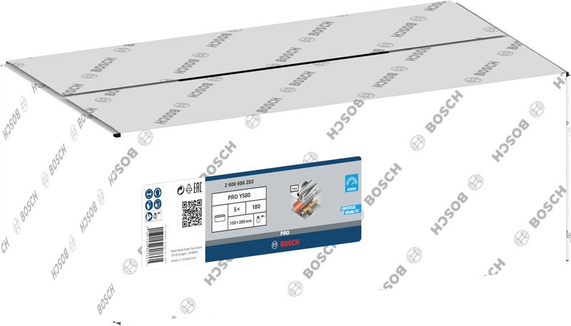Banda de lija PRO Y580, 100 x 285 mm, 90 mm, G180, 5 unidades