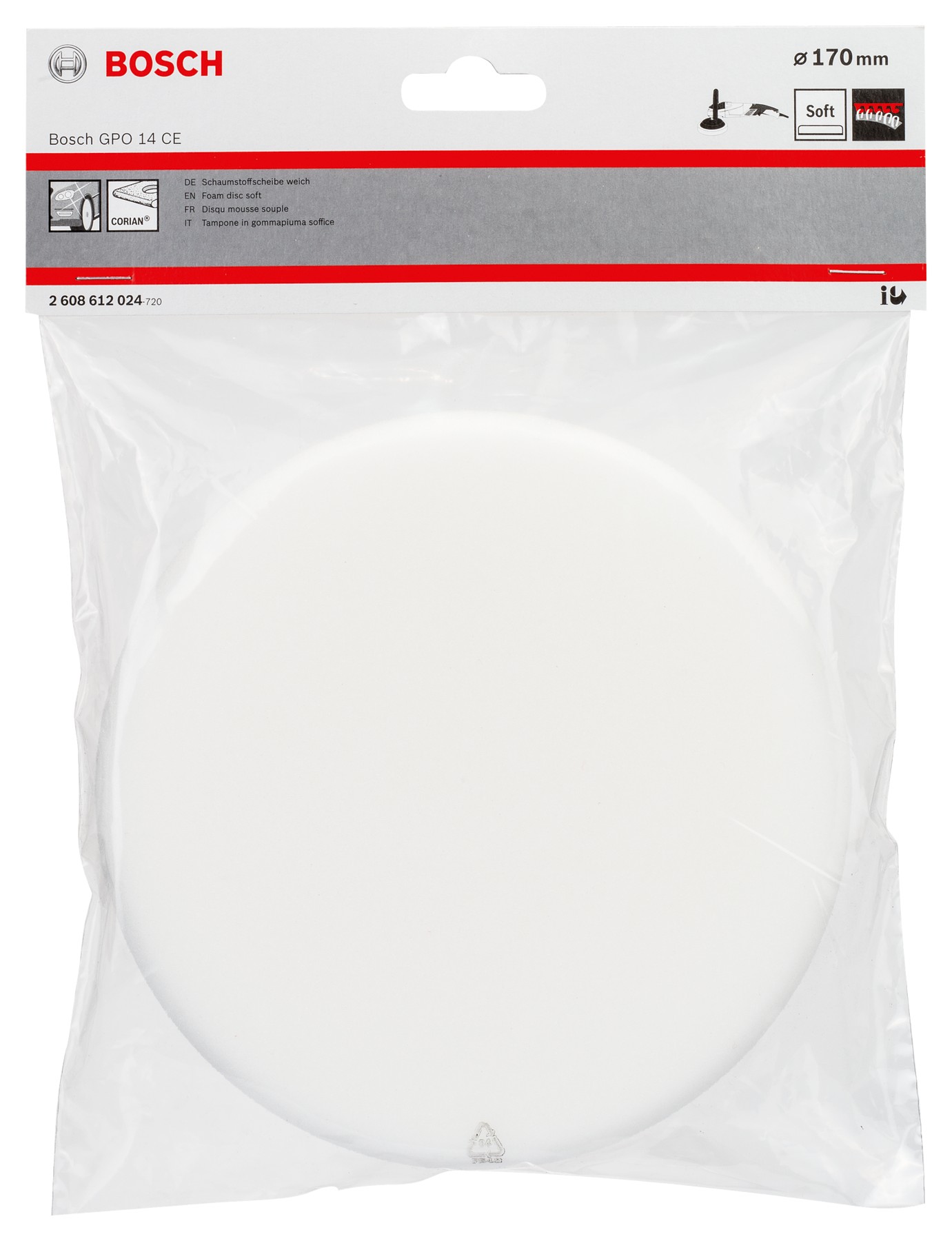 Esponja de pulido blanda (blanca), Ø 170 mm