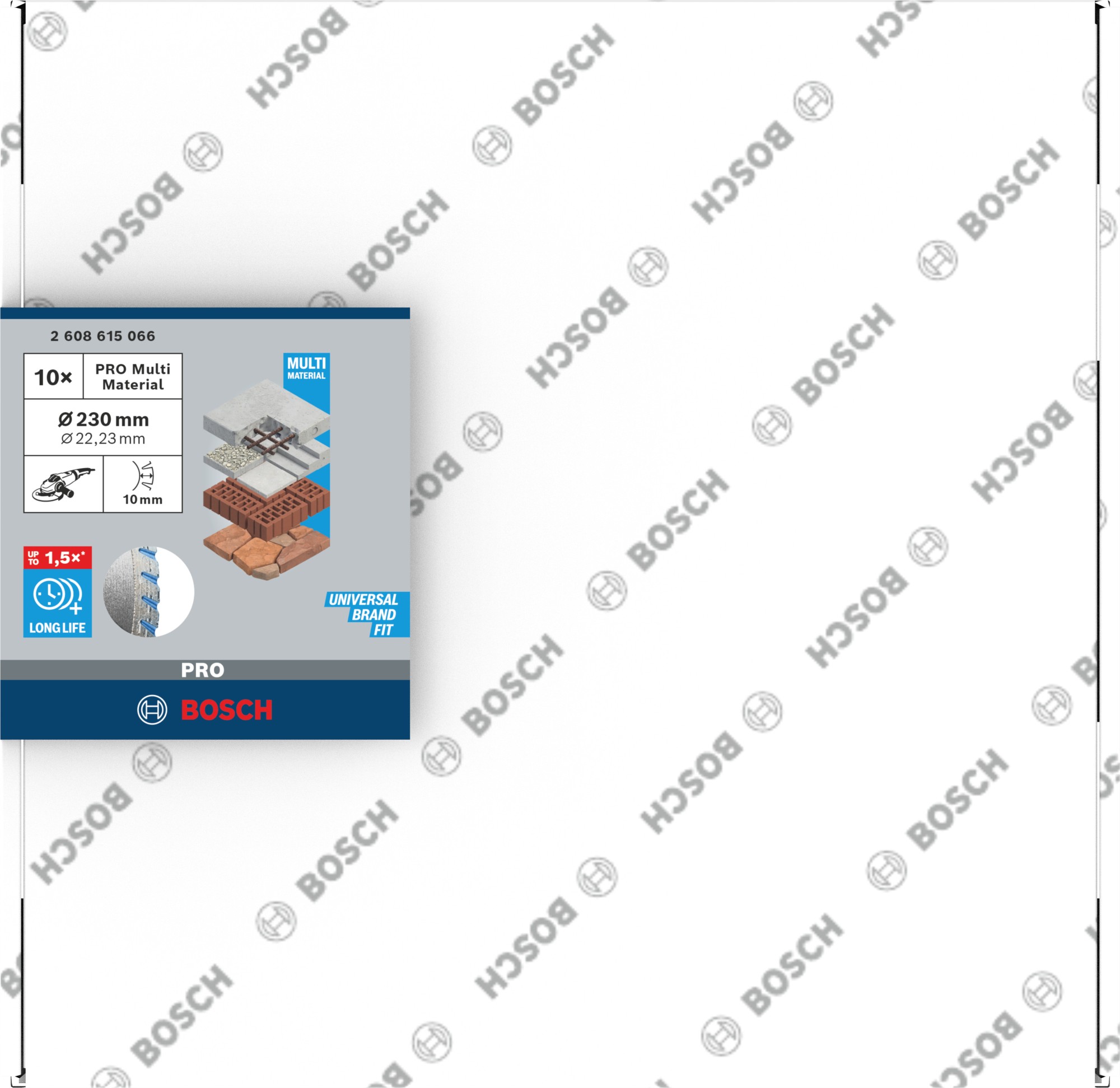 Disco de corte con diamante PRO Multi Material, 230 x 22,23 mm, 10 uds.