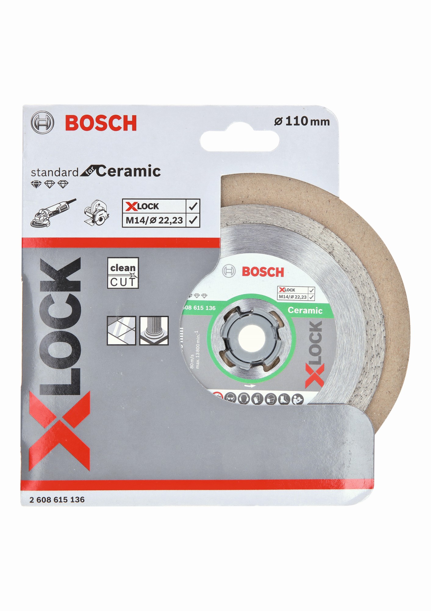 Disco de corte de diamante X-LOCK Standard for Ceramic 110x22,23x1,6x7,5
