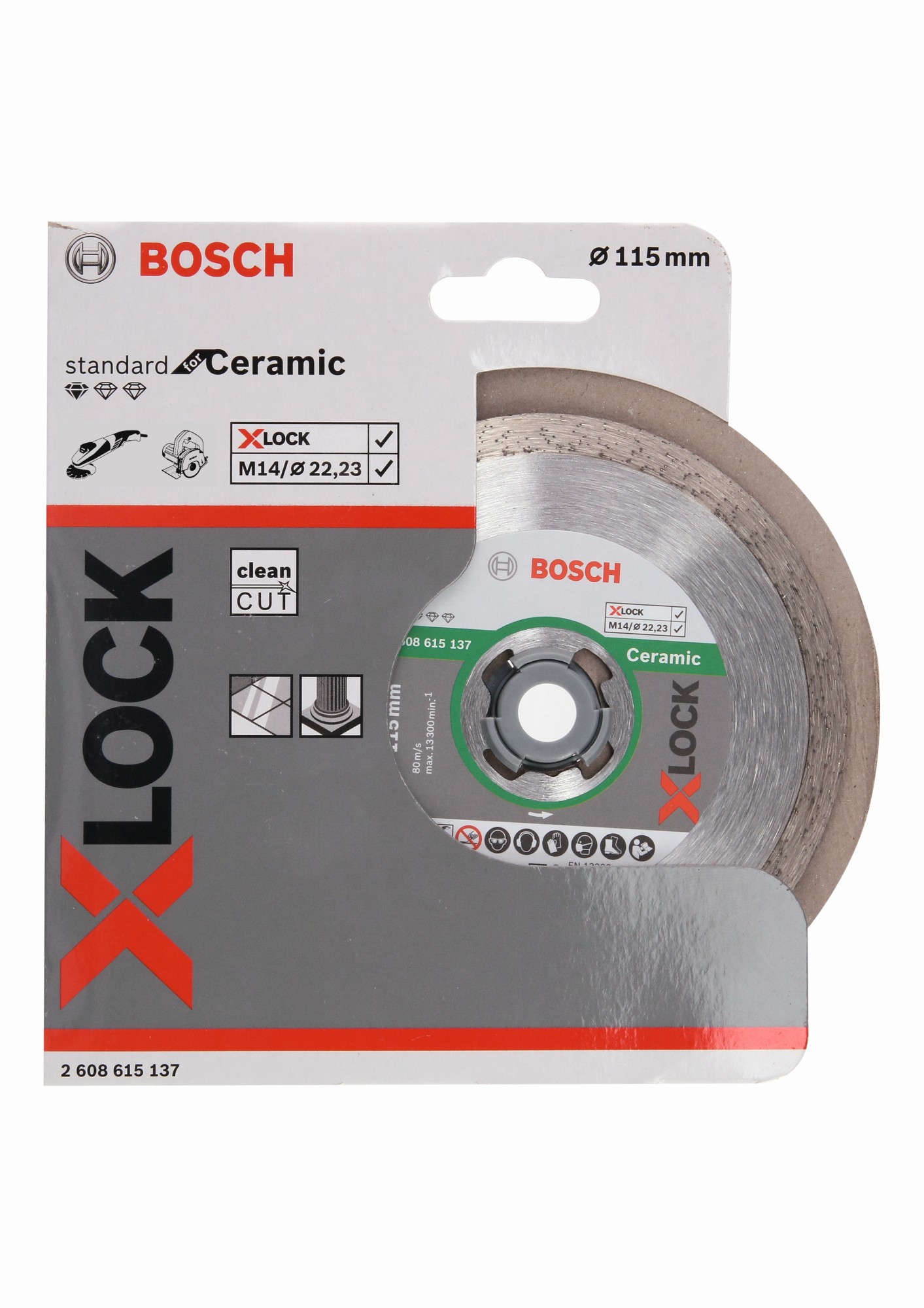 Disco de corte de diamante X-LOCK Standard for Ceramic 115x22,23x1,6x7