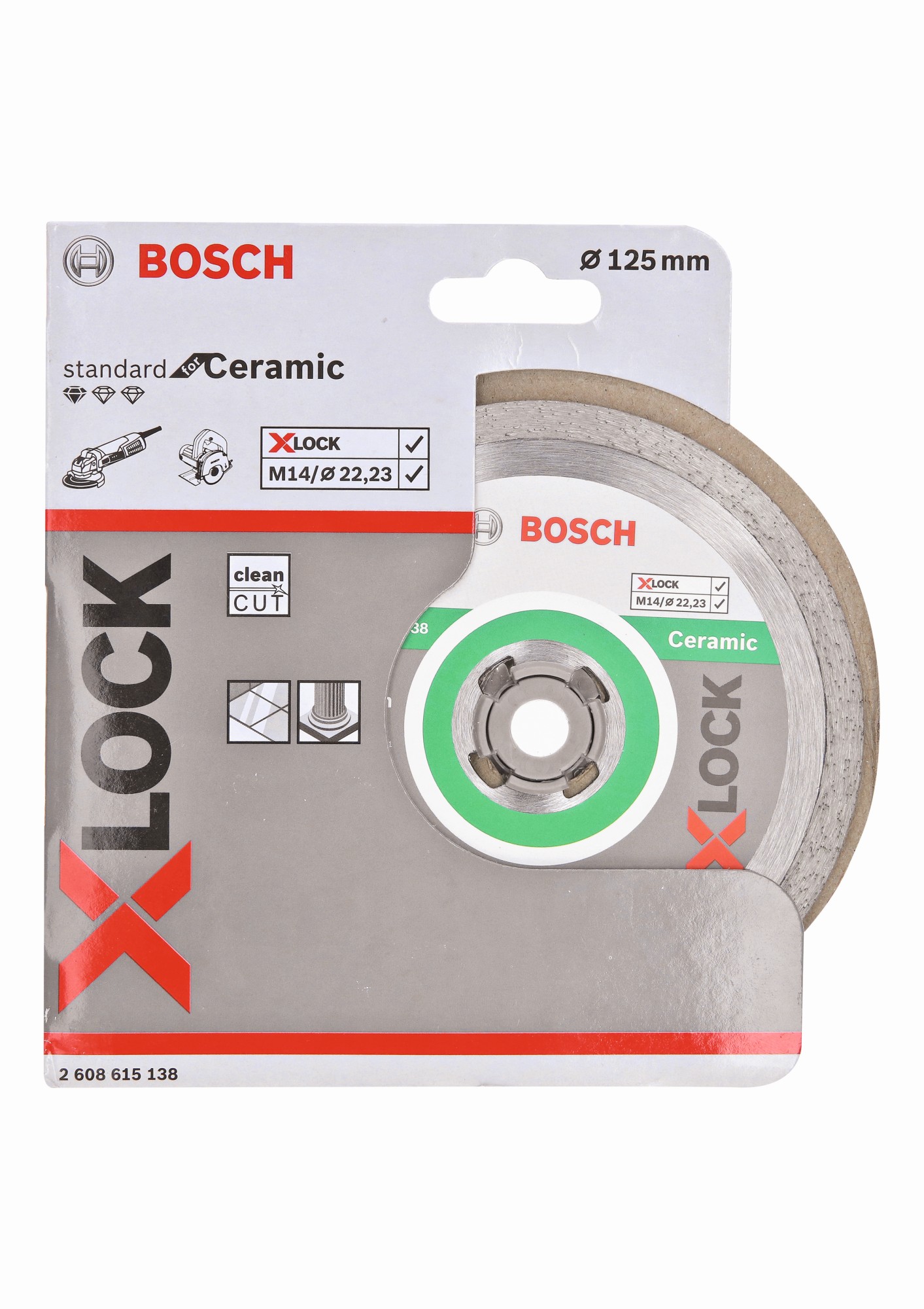 Disco de corte de diamante X-LOCK Standard for Ceramic 125x22,23x1,6x7