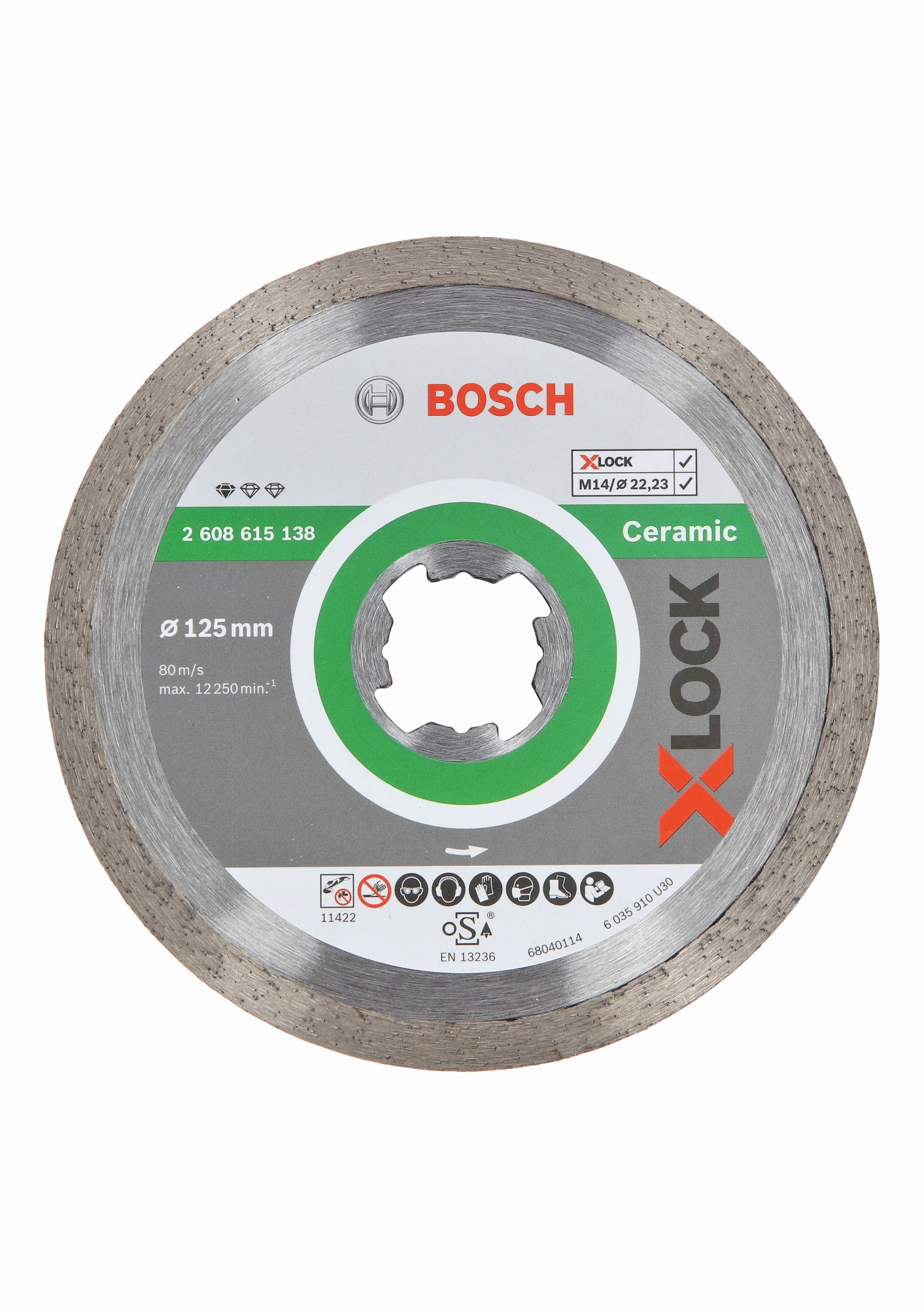 Disco de corte de diamante X-LOCK Standard for Ceramic 125x22,23x1,6x7