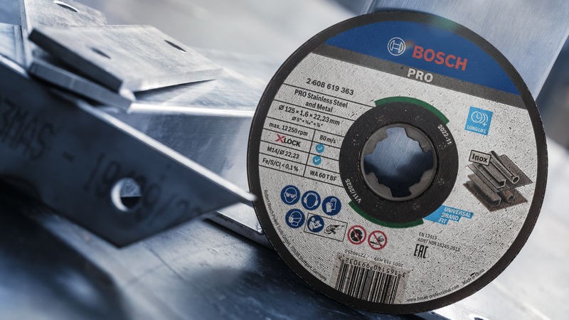 Disco de corte abrasivo PRO Stainless Steel and Metal, 125 x 1,6 x 22,23 mm, X-Lock, recto, oSa