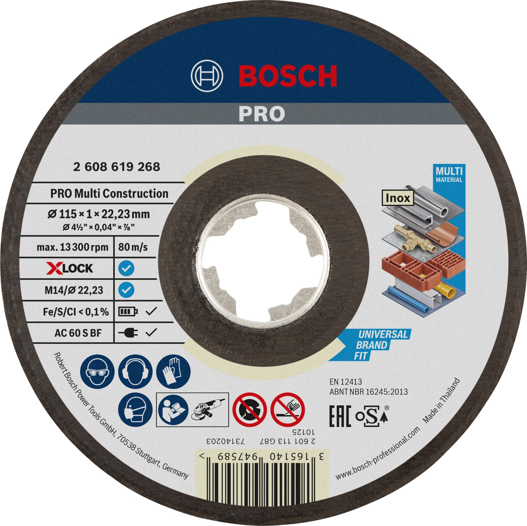 Disco de corte PRO Multi Material X-Lock, 115 x 1 x 22,23 mm