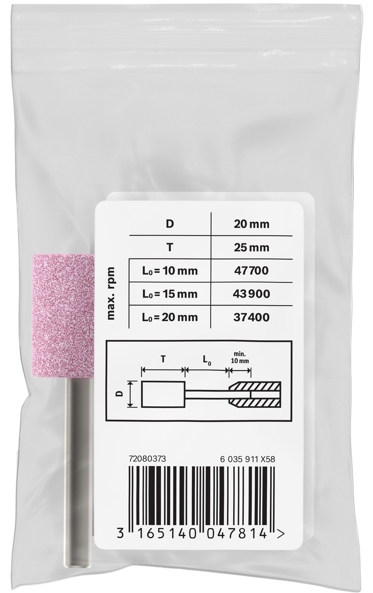 Set de puntas insertables PRO Steel, 20 x 26 mm, G60, cilíndricas