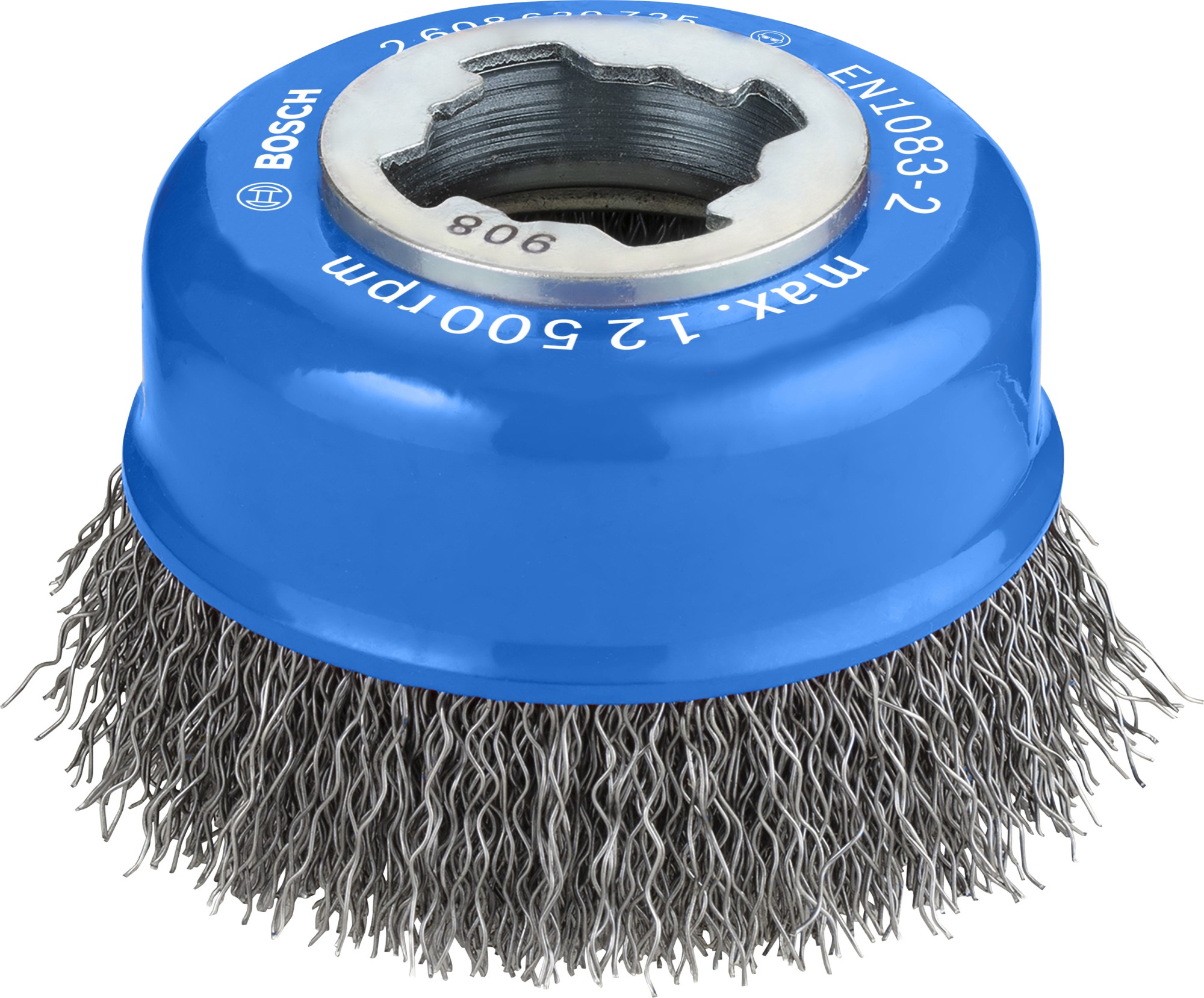 Cepillo de vaso de alambre ondulado PRO Metal Clean para amoladoras pequeñas, X-Lock