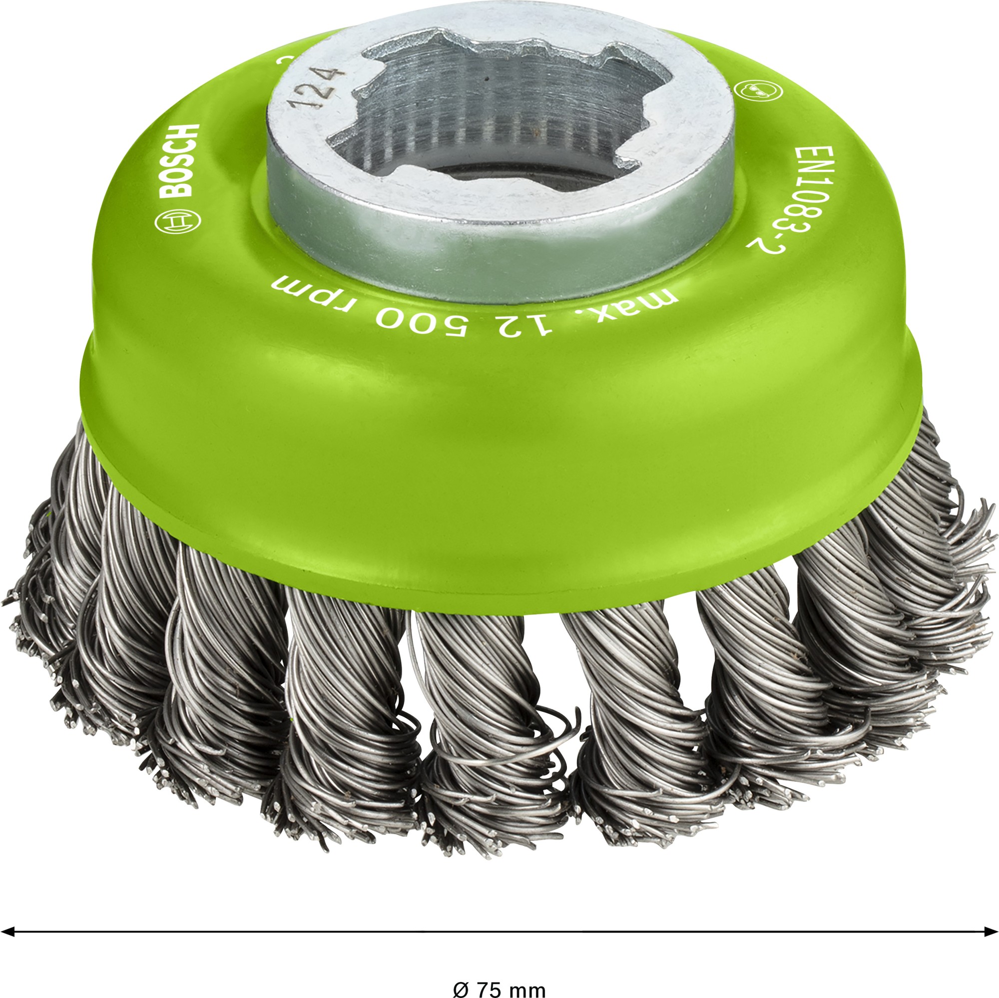 Cepillo de vaso PRO Stainless Steel heavy X-Lock, 75 x 0,5 mm