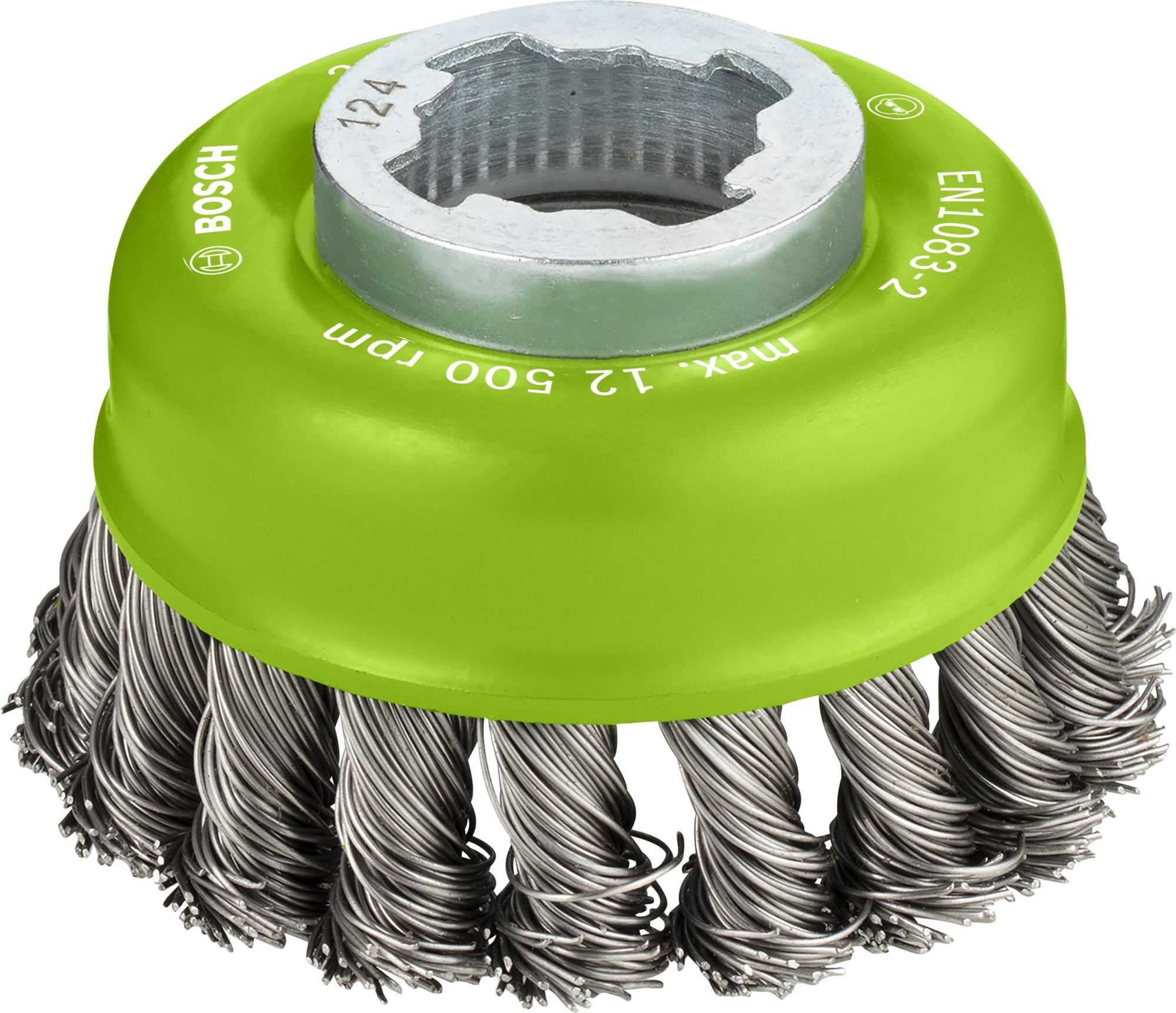 Cepillo de vaso de alambre trenzado PRO Stainless Steel heavy para amoladoras pequeñas, X-Lock