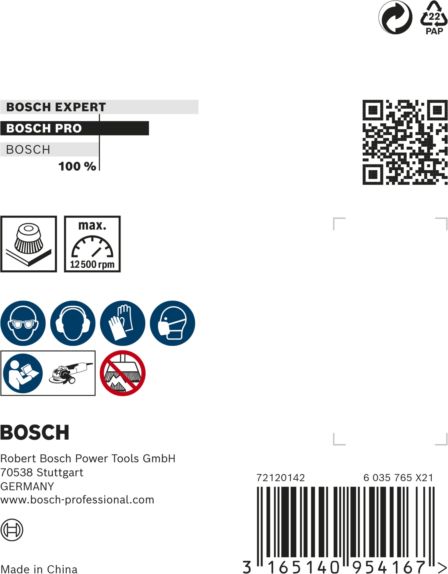 Cepillo de vaso PRO Metal clean, 75 x 0,30 mm, X-Lock