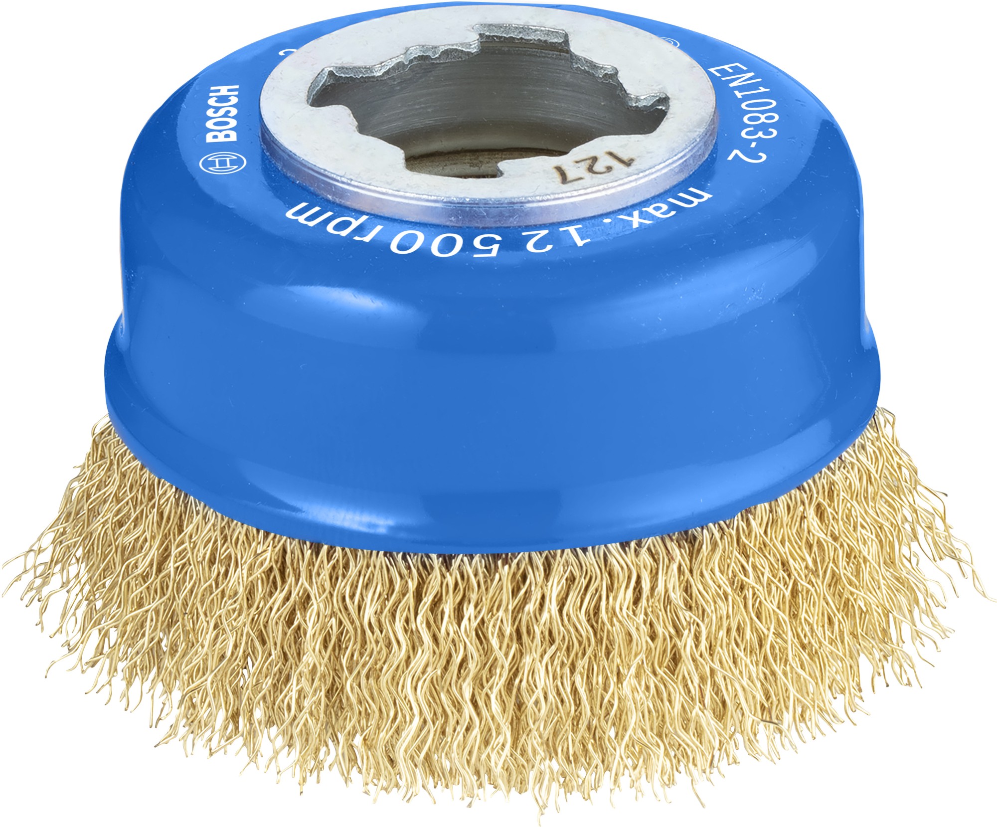 Cepillo de vaso de alambre ondulado PRO Metal Clean para amoladoras pequeñas, X-Lock