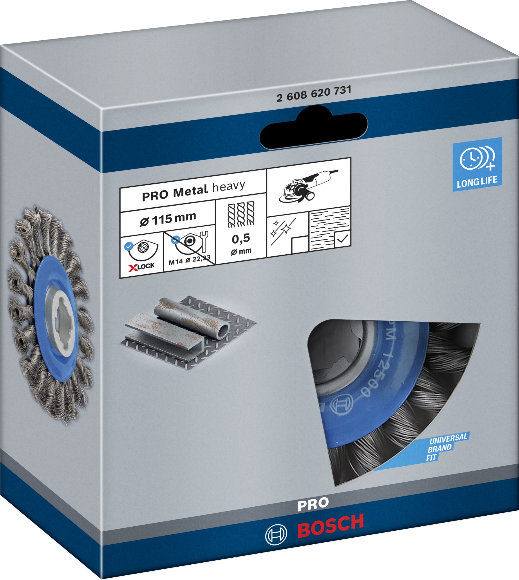 Disco de alambre PRO Metal heavy X-Lock, 115 x 0,5 mm, con rosca