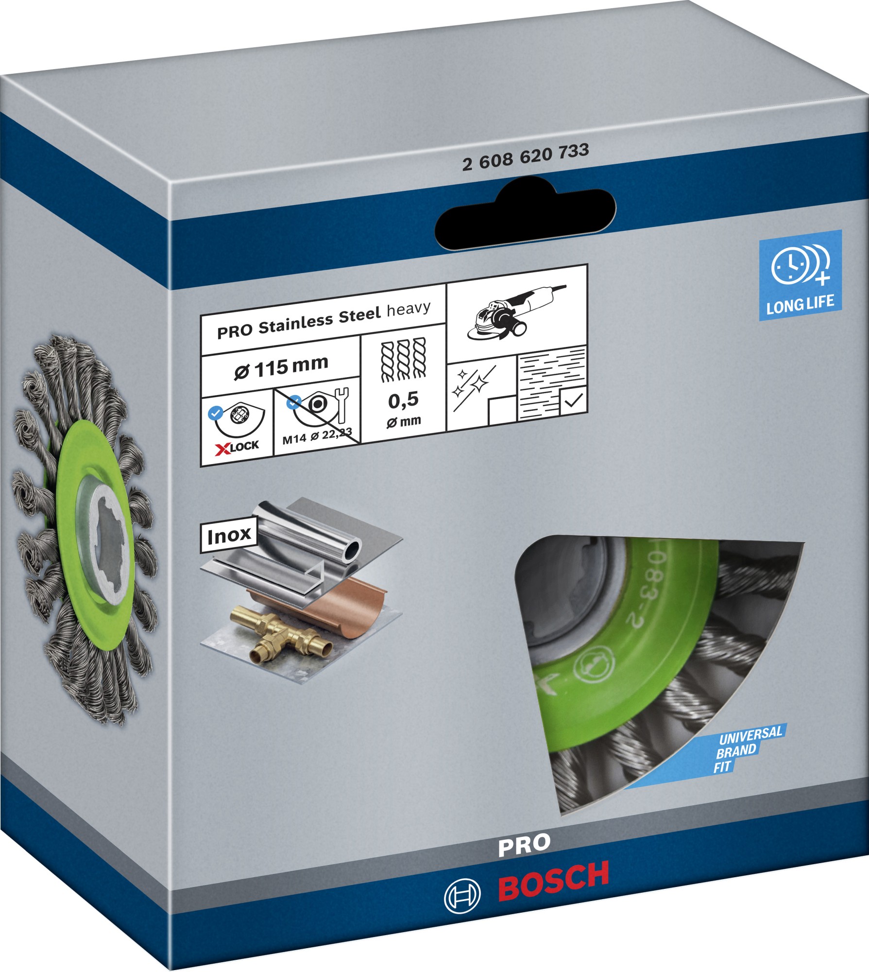 Disco de alambre PRO Stainless Steel heavy X-Lock, 115 x 0,5 mm