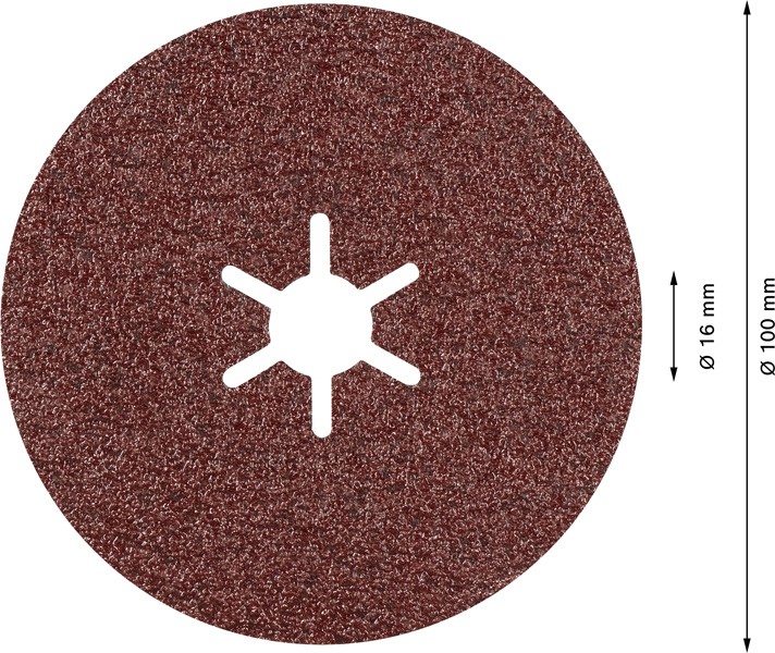 Disco de fibra EXPERT R781 Prisma Ceramic de 100 mm, 16 mm, G 80