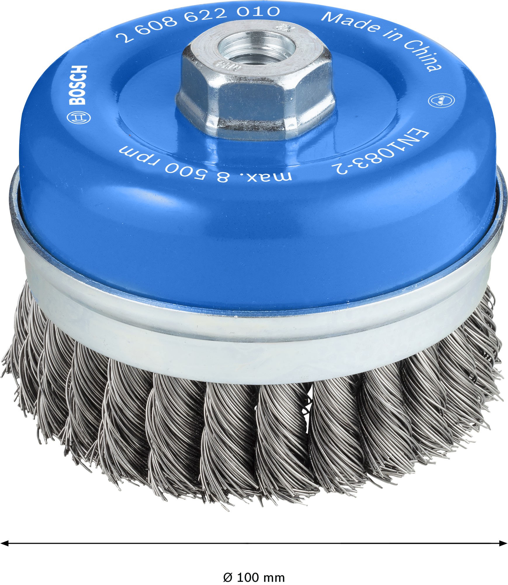 Cepillo de vaso PRO Metal heavy, 100 x 0,5 mm, rosca