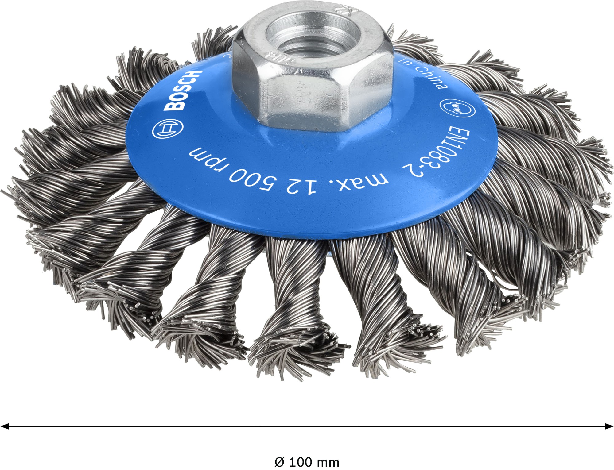 Cepillo cónico PRO Metal heavy, 100 x 0,5 mm, rosca