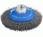 Cepillo cónico de alambre ondulado PRO Metal Clean para amoladoras pequeñas, rosca M14