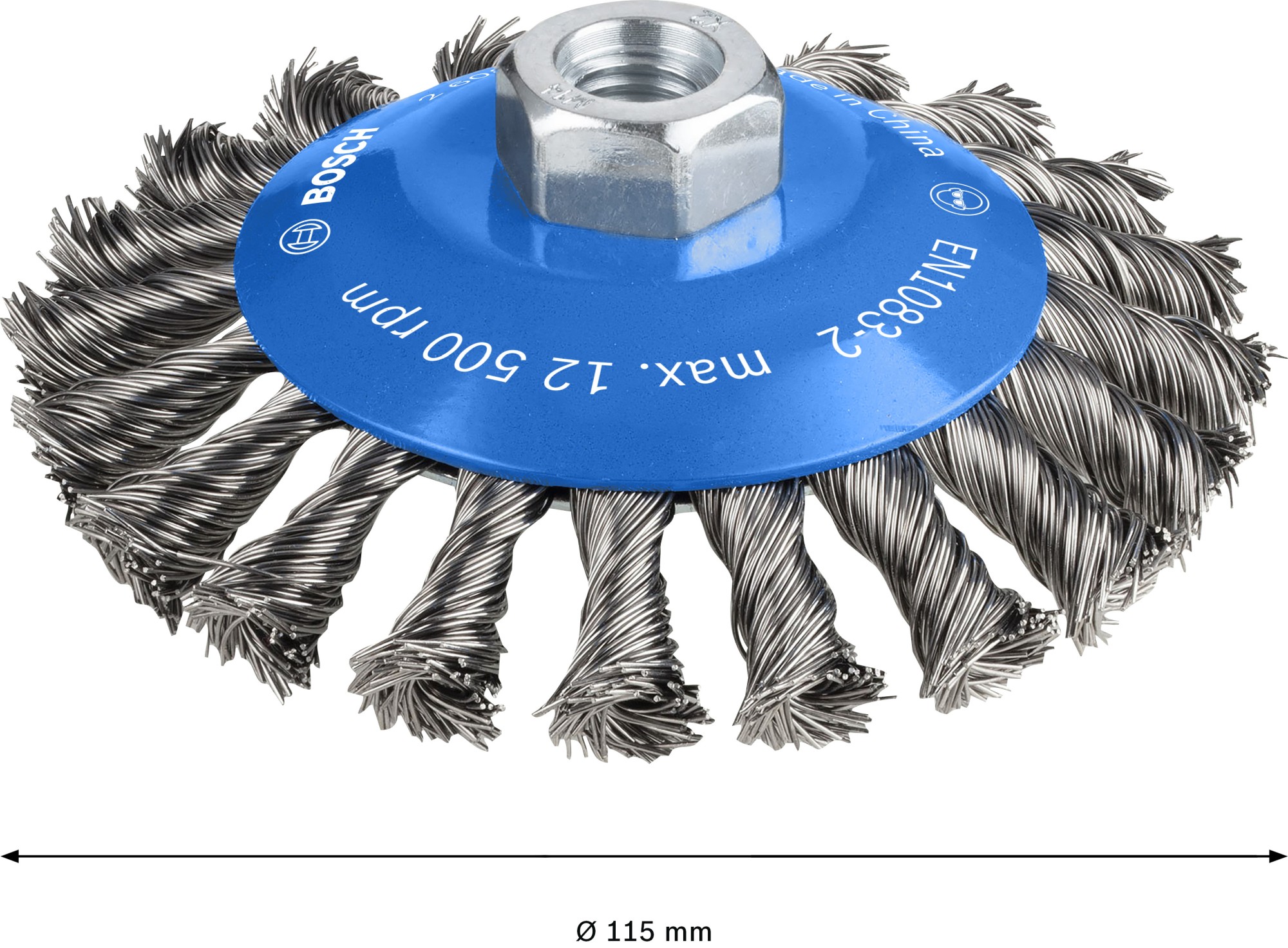 Cepillo cónico PRO Metal heavy, 115 x 0,5 mm, rosca