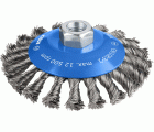 Cepillo cónico de alambre trenzado PRO Metal heavy para amoladoras pequeñas, rosca M14