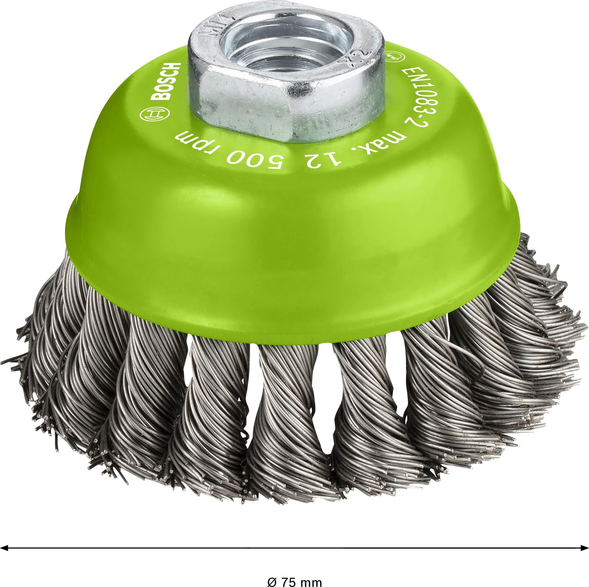 Cepillo de vaso PRO Stainless Steel heavy, 75 x 0,5 mm, rosca